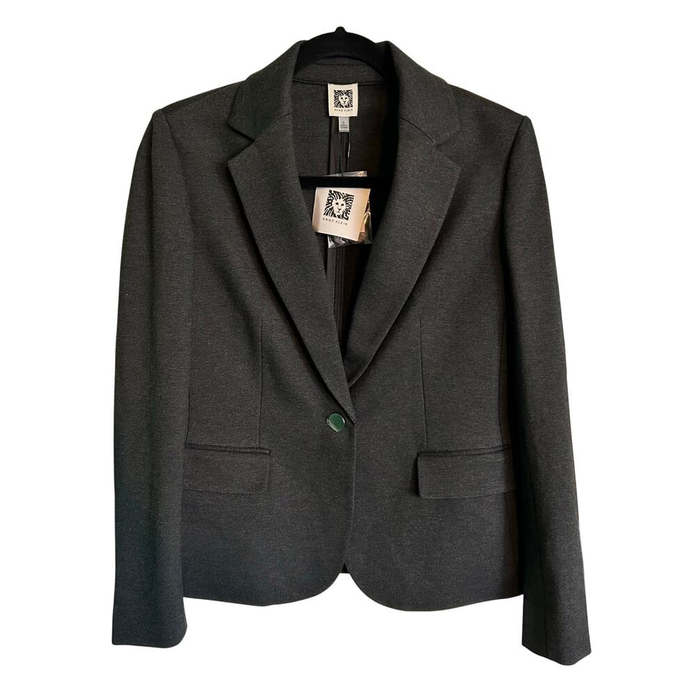 NWT Anne Klein Dark Gray Heather Blazer Women's Size 6 Soft Workwear Jacket